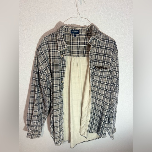 Vintage Guess Men's Lined Plaid Flannel  Made in Hong Kong 100% Cotton Large - Picture 1 of 6